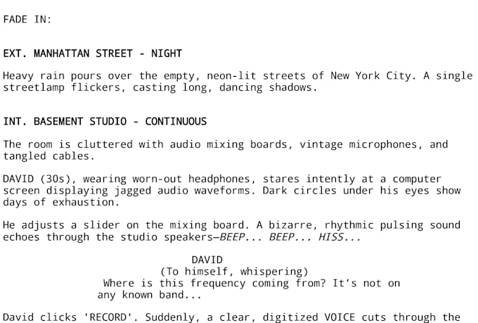 write professional screenplays and scripts